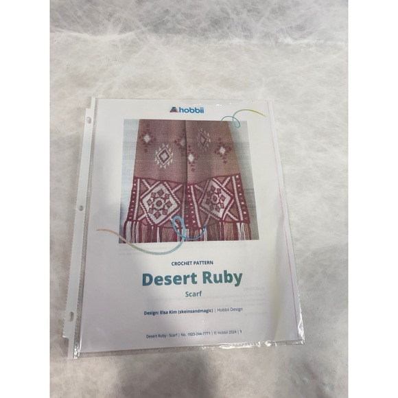 Hobbii Other - Hobbii Desert Ruby Scarf Crochet Pattern Elsa Kim Geometric Southwestern Design